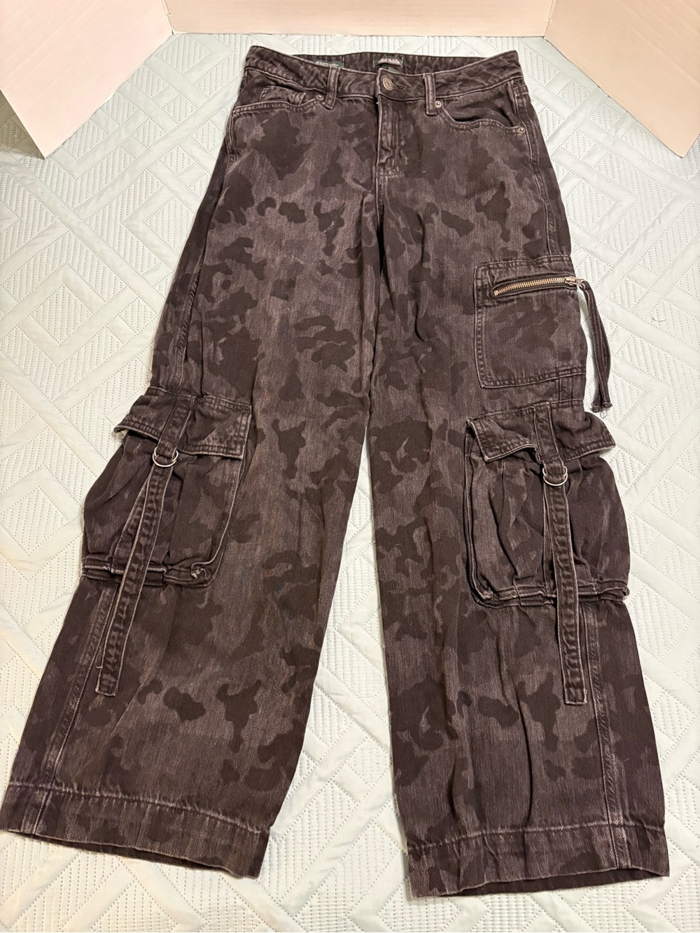 wild fable Brown Camo Wide-Leg Cargo Pants